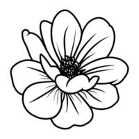 Hand drawn simple flower illustration vector