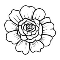 Hand drawn simple flower illustration vector