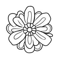 Hand drawn simple flower illustration vector