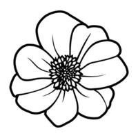 Hand drawn simple flower illustration vector