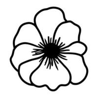 Hand drawn simple flower illustration vector