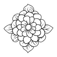 Hand drawn simple flower illustration vector