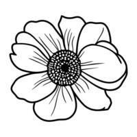 Hand drawn simple flower illustration vector