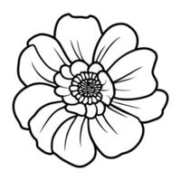 Hand drawn simple flower illustration vector