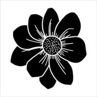 Hand drawn simple flower illustration vector