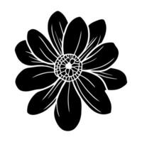 Hand drawn simple flower illustration vector