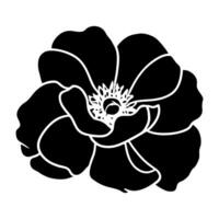 Hand drawn simple flower illustration vector