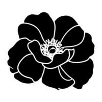 Hand drawn simple flower illustration vector