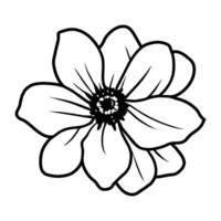 Hand drawn simple flower illustration vector