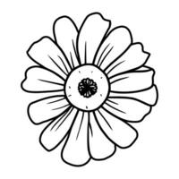 Hand drawn simple flower illustration vector