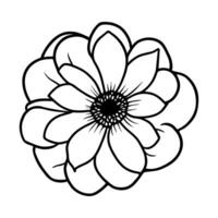 Hand drawn simple flower illustration vector