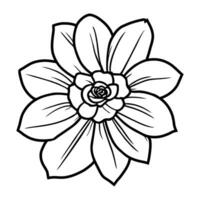 Hand drawn simple flower illustration vector