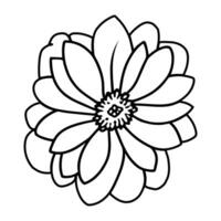 mano dibujado sencillo flor ilustración vector