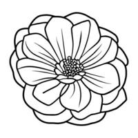 Hand drawn simple flower illustration vector