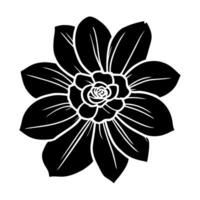Hand drawn simple flower illustration vector
