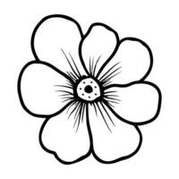 Hand drawn simple flower illustration vector