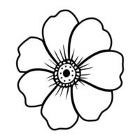 Hand drawn simple flower illustration vector