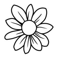 Hand drawn simple flower illustration vector