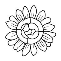 Hand drawn simple flower illustration vector