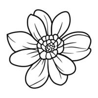 Hand drawn simple flower illustration vector