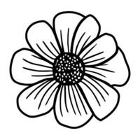 Hand drawn simple flower illustration vector