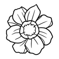 Hand drawn simple flower illustration vector