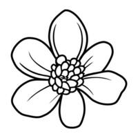 Hand drawn simple flower illustration vector