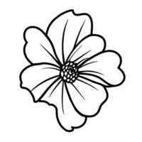 Hand drawn simple flower illustration vector