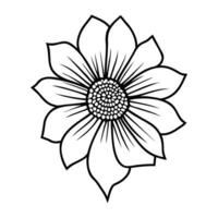 Hand drawn simple flower illustration vector