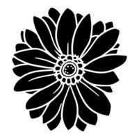 Hand drawn simple flower illustration vector