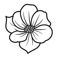 Hand drawn simple flower illustration vector