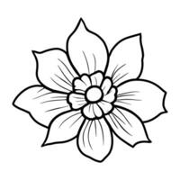 Hand drawn simple flower illustration vector