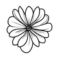 Hand drawn simple flower illustration vector