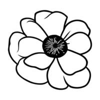 Hand drawn simple flower illustration vector