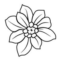 Hand drawn simple flower illustration vector