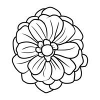 Hand drawn simple flower illustration vector