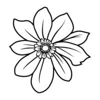 Hand drawn simple flower illustration vector