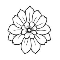 Hand drawn simple flower illustration vector