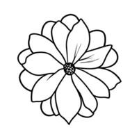 Hand drawn simple flower illustration vector