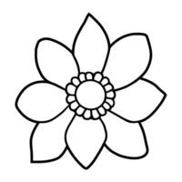 Hand drawn simple flower illustration vector