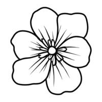 Hand drawn simple flower illustration vector