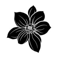 Hand drawn simple flower illustration vector