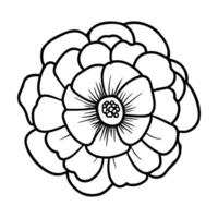 Hand drawn simple flower illustration vector