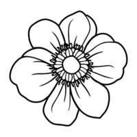 Hand drawn simple flower illustration vector