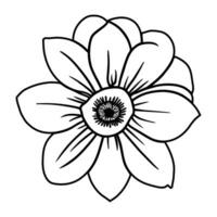 Hand drawn simple flower illustration vector