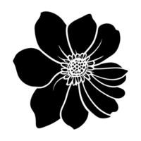 Hand drawn simple flower illustration vector