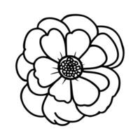 Hand drawn simple flower illustration vector