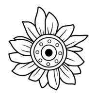 Hand drawn simple flower illustration vector