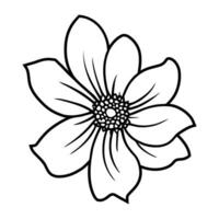 Hand drawn simple flower illustration vector