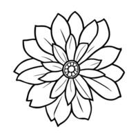 Hand drawn simple flower illustration vector